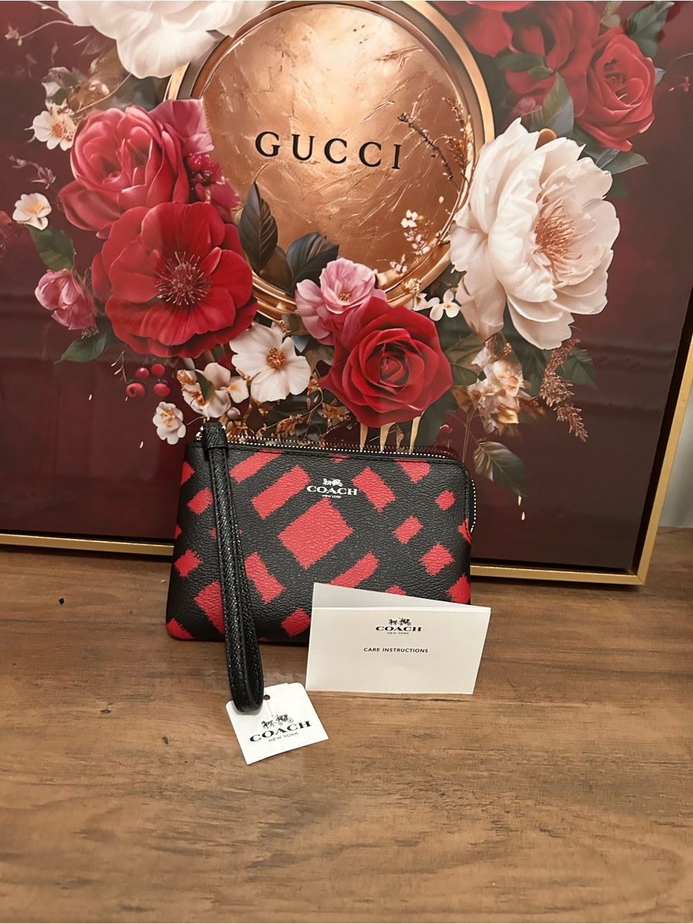 COACH Corner Zip Wristlet in Wild Plaid - Picture 7 of 7